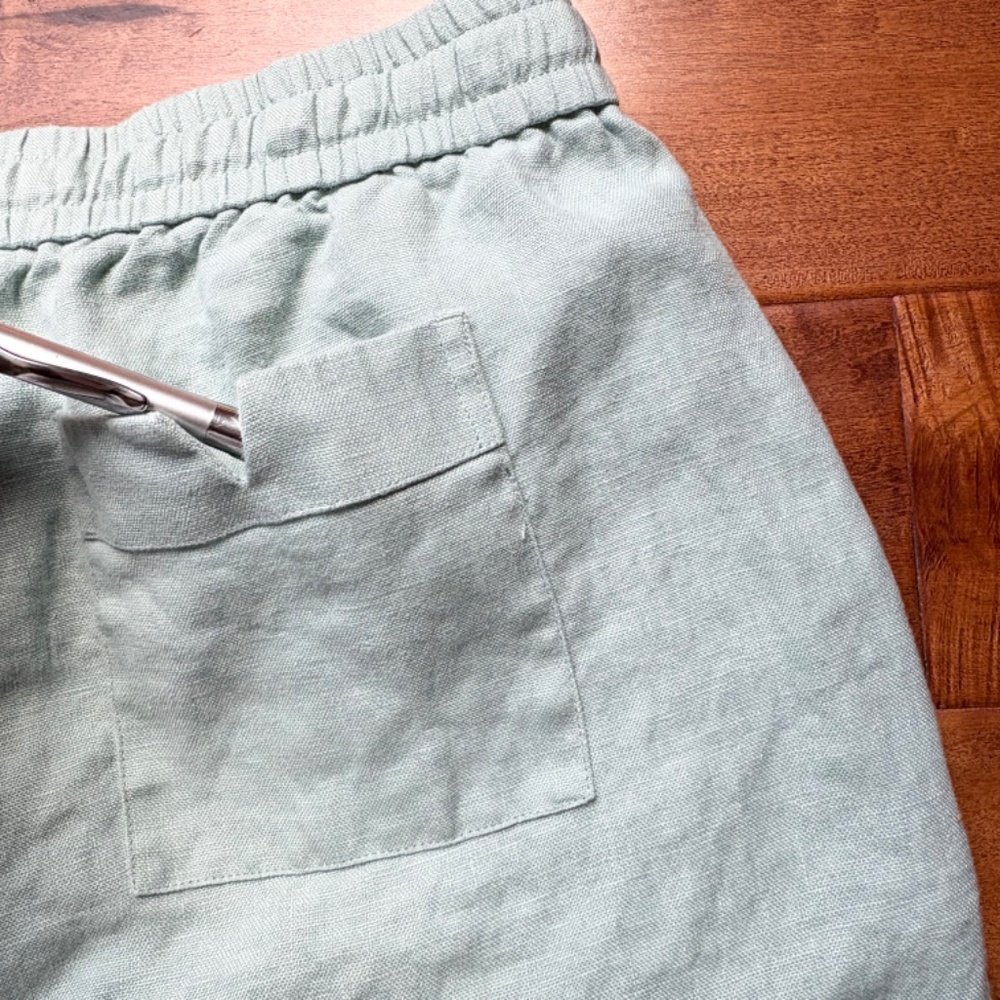 TOMBOLO Easy-Going‎ Pants (Hazy Blue  Linen) Womens XL Wide leg - Picture 12 of 15